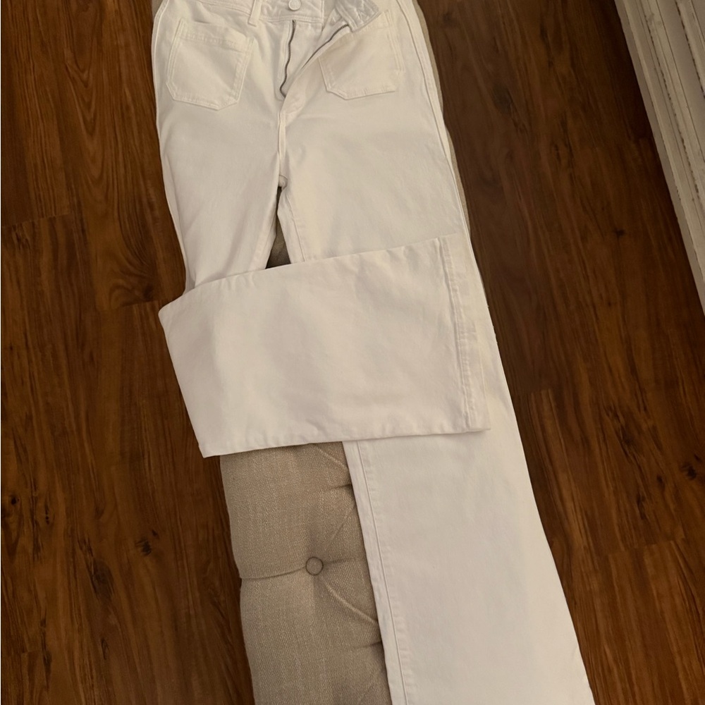 White Straight-Leg Jeans
